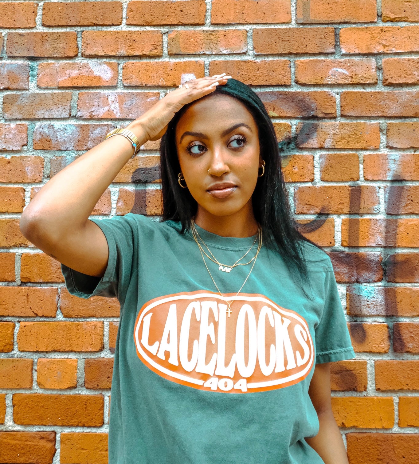 Lacelocks Oval Tee (Moss Green) - Lacelocks404