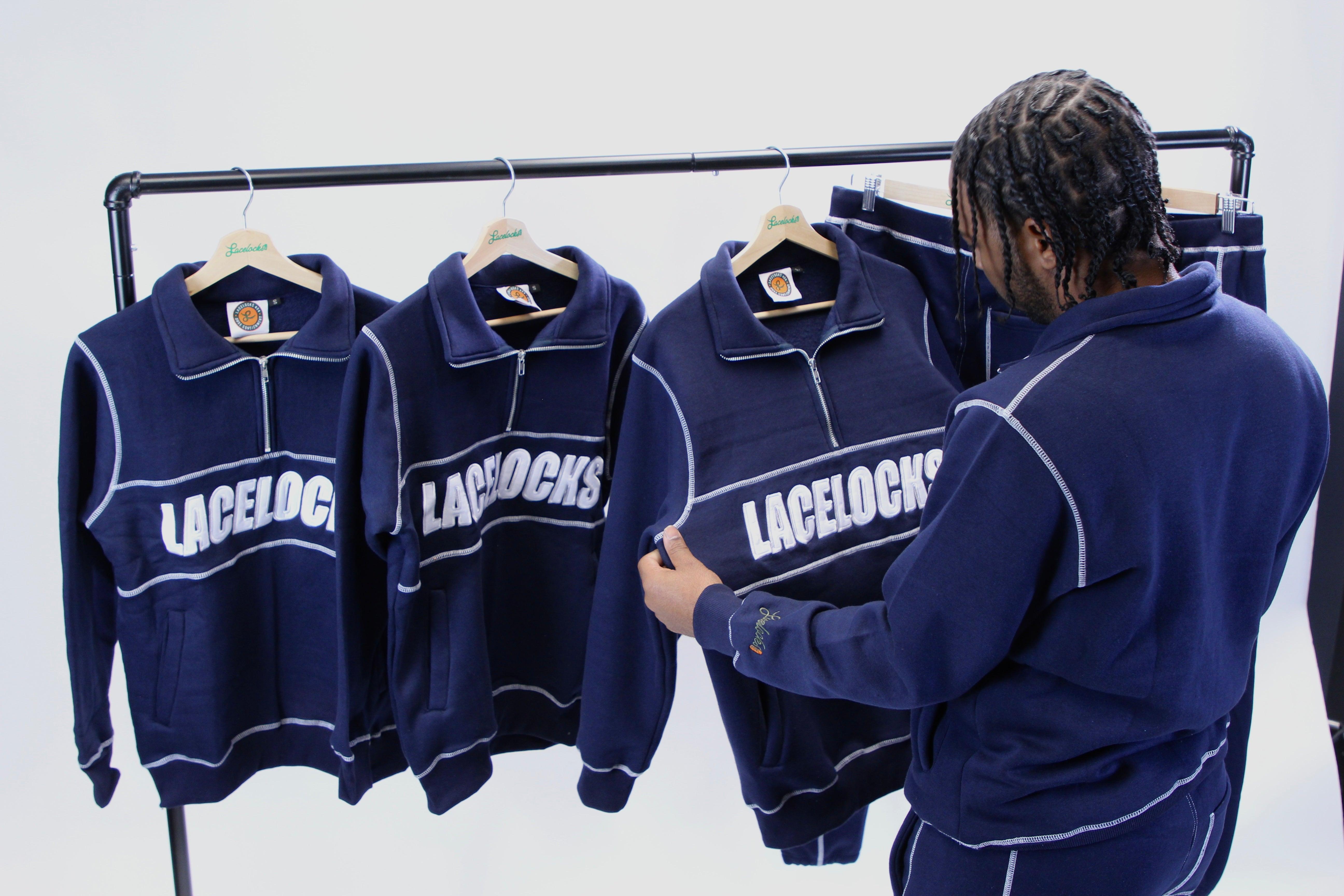 Contrast Crewneck (Navy) - Lacelocks404